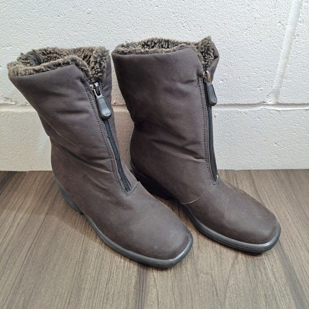 Toe Warmers Winter Snow Boots  Dark Brown Insulated Snow Boots‎ Women's Size 6N